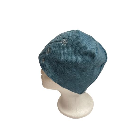 THE NORTH FACE Merino Wool Flower Embroidered Beanie Blue One Size Adult Fleece - Picture 4 of 7